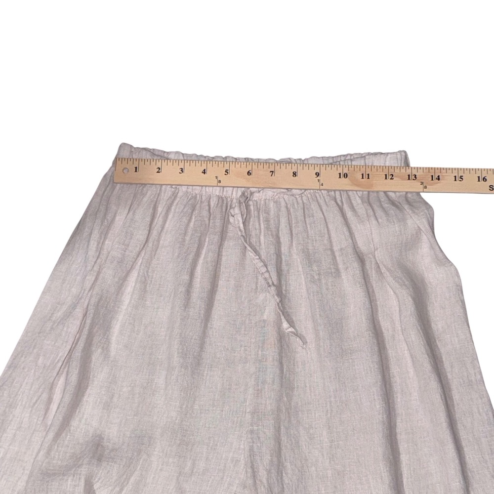 Arte In Italia 100% Linen Drawstring Pants Made in Italy Beige Womens M - Picture 6 of 10